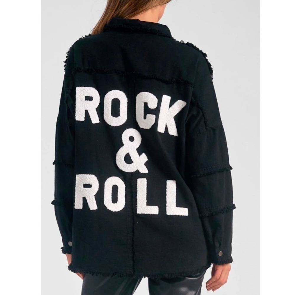 Elan Devan Jacket Small Rock & Roll Black Frayed Distressed Edgy Punk Grunge NWT